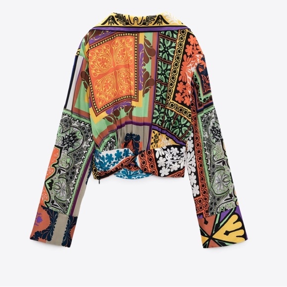 ZARA Printed Cropped Blouse BNWT - Picture 5 of 6